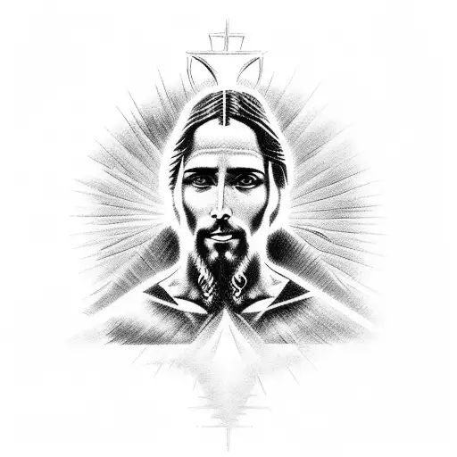 standing resurrection of jesus christ tattoo design idea
