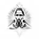 standing resurrection of jesus christ tattoo design idea