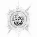 standing resurrection of jesus christ tattoo design idea