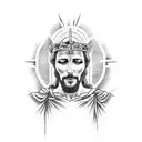 standing resurrection of jesus christ tattoo design idea
