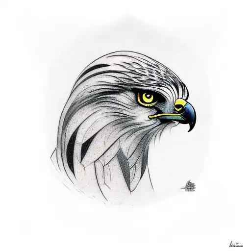 a hawk and aries mix half god half animal that shows respect  tattoo design idea