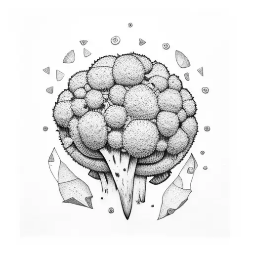 smiling broccoli tattoo design idea