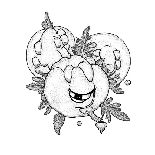 broccoli with smiley face tattoo design idea