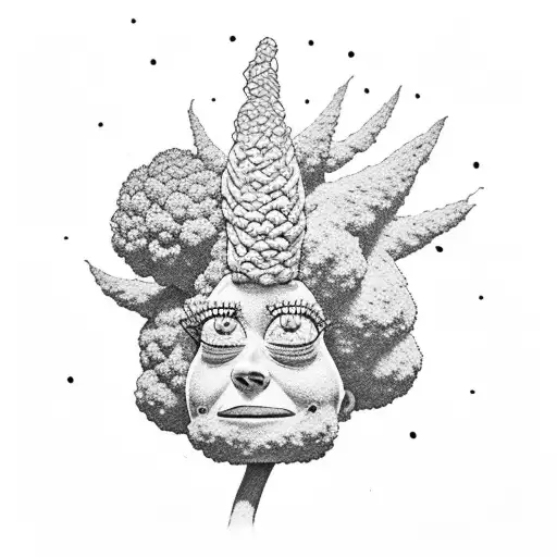 marge simpson as broccoli tattoo design idea
