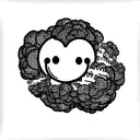 broccoli with smiley face cute tattoo design idea