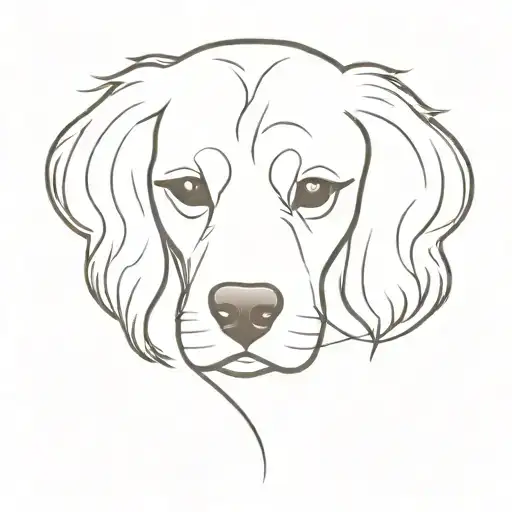 Cocker spaniel head and ears silhoeutte  tattoo design idea
