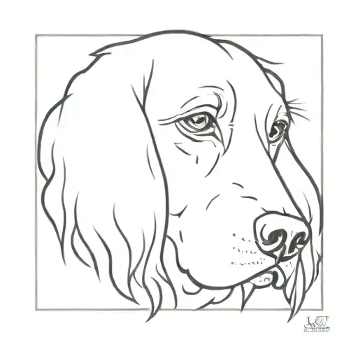 English cocker spaniel head and ears silhoeutte  tattoo design idea