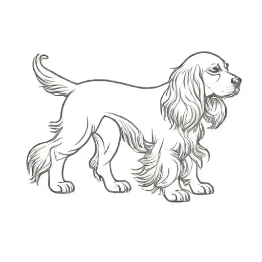 Cocker spaniel silhouettes tattoo design idea