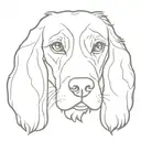 English cocker spaniel head and ears silhoeutte  tattoo design idea