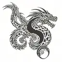 mechanical dragon tattoo design idea