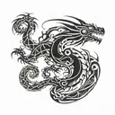 mechanical dragon tattoo design idea