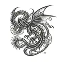 mechanical dragon tattoo design idea
