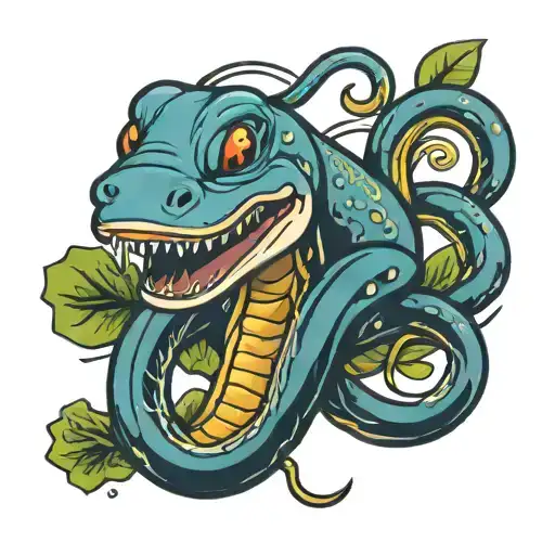 electric eel cartoon tattoo design idea