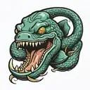 electric eel cartoon tattoo design idea