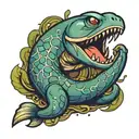 electric eel cartoon tattoo design idea