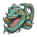 electric eel cartoon tattoo design idea