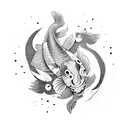 koi fish yin Yang tattoo design idea