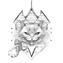 samurai cat tattoo design idea