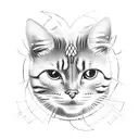 samurai cat tattoo design idea