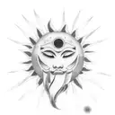 minimalist Japanese sun moon tattoo tattoo design idea