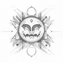 minimalist Japanese sun moon tattoo tattoo design idea