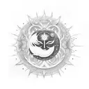 minimalist Japanese sun moon tattoo tattoo design idea