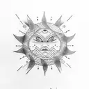 minimalist Japanese sun moon tattoo tattoo design idea