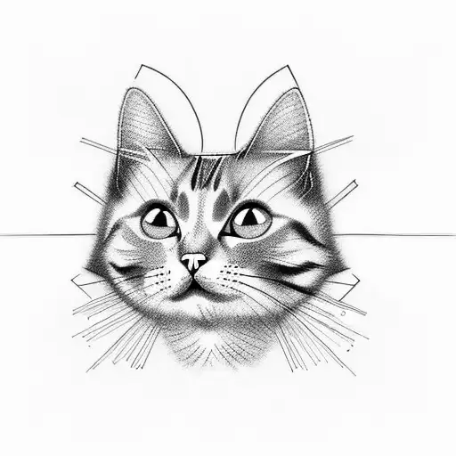 cat with Line Design with Name "Susi"  tattoo design idea