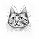 cat with Line Design with Name "Susi"  tattoo design idea