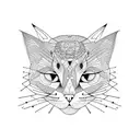 cat with Line Design with Name "Susi"  tattoo design idea