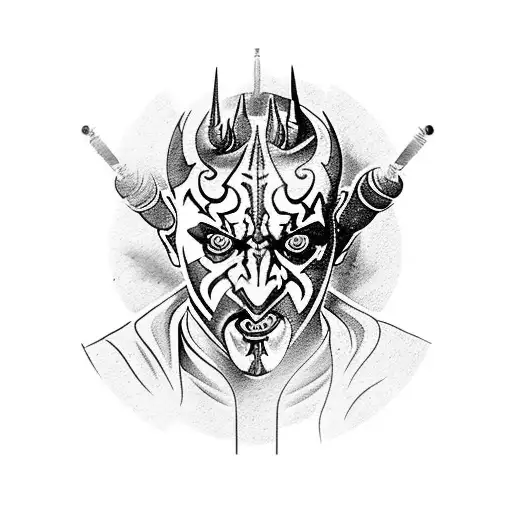 darth maul style tattoo design idea