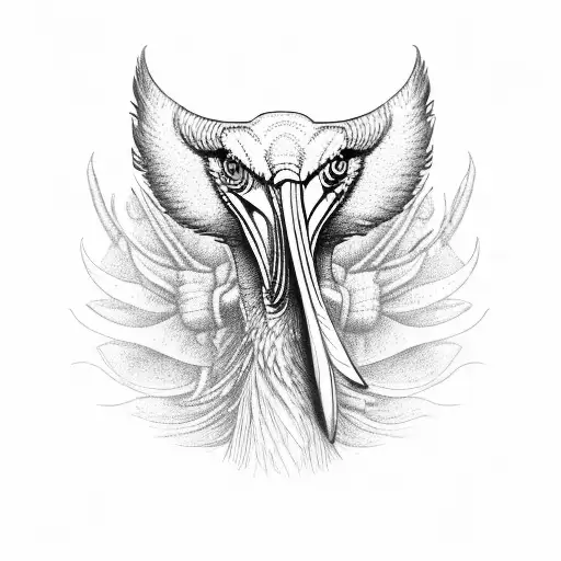 shoebill stork as a plague doctor  tattoo design idea