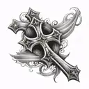 triple cross tattoo design idea