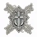 triple cross tattoo design idea