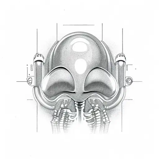 alien in a Medical pill  tattoo design idea
