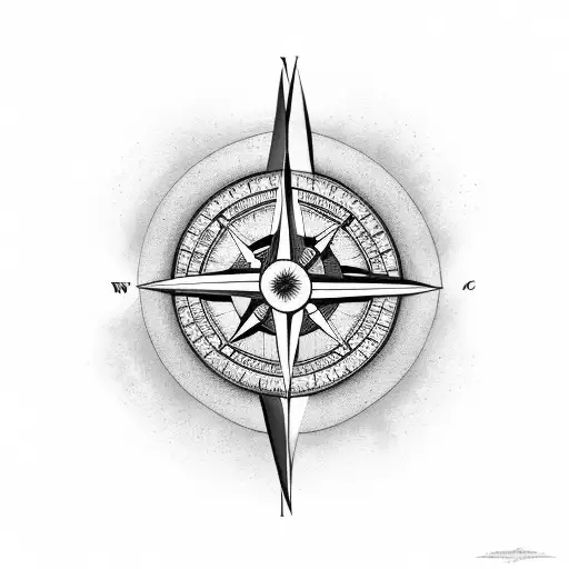 Compass tattoo design idea