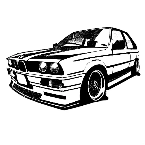Bmw E30 burnout  tattoo design idea