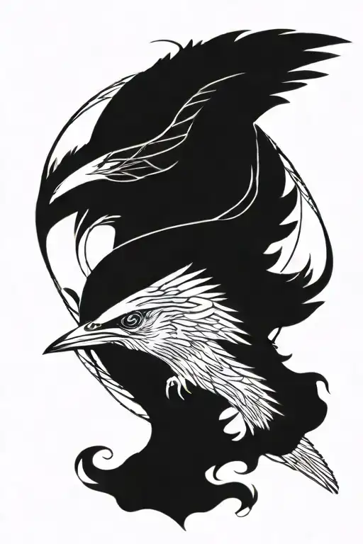Raven Grim Reaper Sacred tattoo design idea