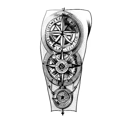 a viking compass tattoo design idea
