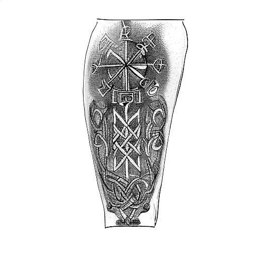 a viking compass tattoo design idea