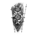 a viking compass tattoo design idea