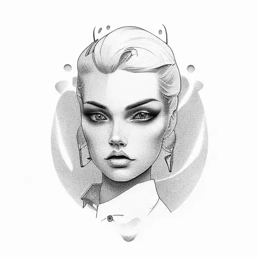 a beer, a bar, a man, and a woman  tattoo design idea