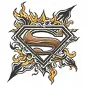 superman logo  flames tattoo design idea