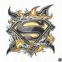 superman logo  flames tattoo design idea