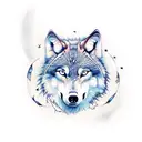 wolf design with words, Perception, Perseverance, Devotion tattoo design idea