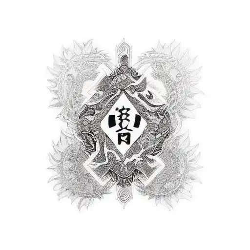 Mnemosyne with number 9  tattoo design idea