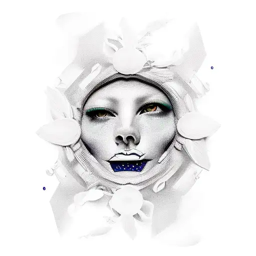 Mnemosyne with number 9  tattoo design idea