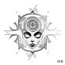 Mnemosyne with number 9  tattoo design idea