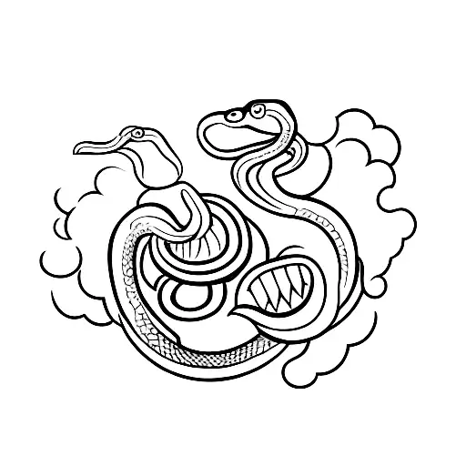 snake with two heads going in different directions. one head is going for love and security, other is for adventure tattoo design idea
