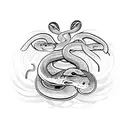 snake with two heads going in different directions. one head is going for love and security, other is for adventure tattoo design idea